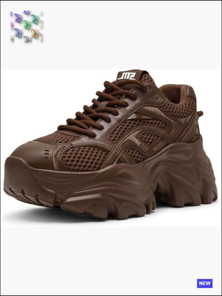 Chunky Platform Sneakers Lace Up Low Top Casual Chunky Soles Fashion Sneakers